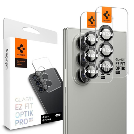 Spigen Optik Pro HD GLAS.TR EZ Fit kameravédő 2-Pack - Lencsevédő üveg Samsung Galaxy Z Fold 7 (2 db)(Fekete)
