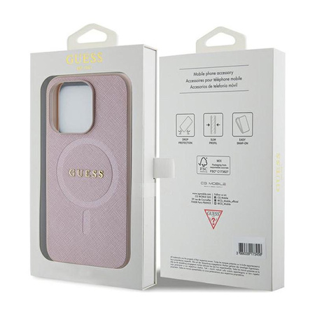 Guess Saffiano MagSafe - iPhone 15 Pro Max Case (pink)