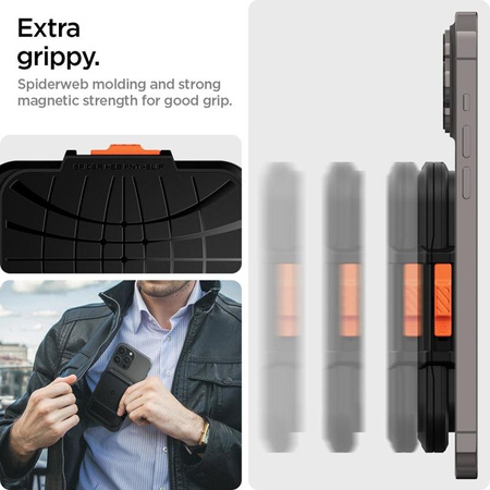 Spigen Lock Fit MagSafe - magnetická peněženka (černá)