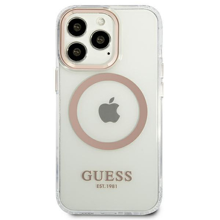 Guess Metal Outline Magsafe - iPhone 13 Pro Max Tasche (Transparent)