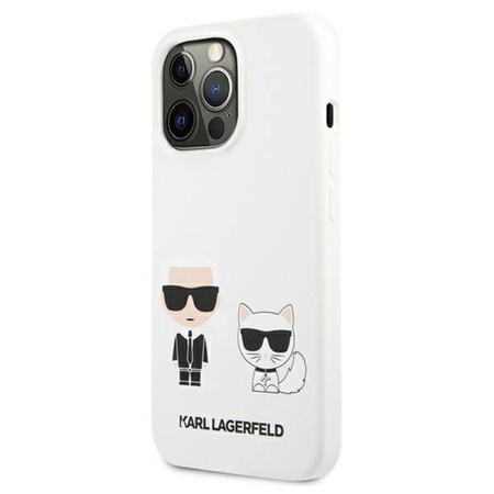 Karl Lagerfeld szilikon Karl & Choupette - iPhone 13 Pro tok (fehér)