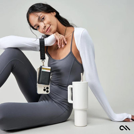 Case-Mate Essential Phone Strap with Wallet - Strap universel pour téléphone avec portefeuille (noir)