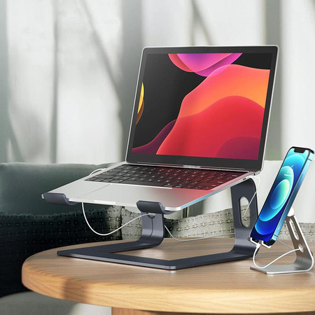 Crong AluBench - Ergonomic aluminum laptop stand (graphite)