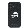 Karl Lagerfeld Monogram Karl & Choupette Head Pin - Hülle für iPhone 16 (schwarz)