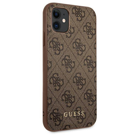 Guess 4G Metall Gold Logo - Hülle für iPhone 11 (braun)