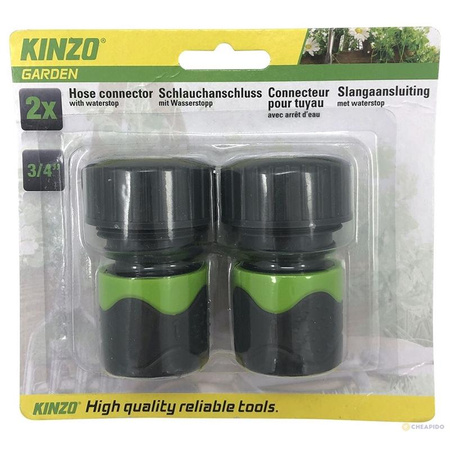 Kinzo - 3/4 kerti tömlőcsatlakozók 2db.