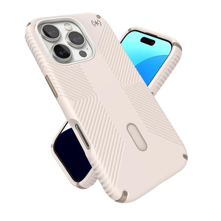 Speck Presidio2 Grip ClickLock & MagSafe - Coque iPhone 16 Pro (Bleached Bone / Heirloom Gold / Hazel Brown)