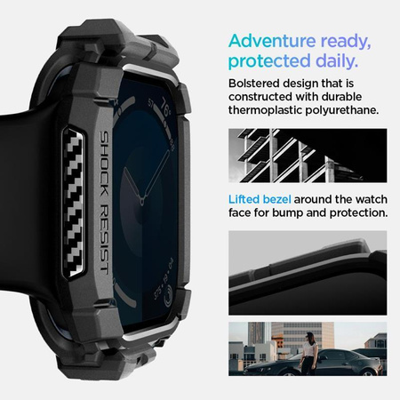 Spigen Rugged Armor - Hülle für Apple Watch 10 42 mm (Matt Schwarz)