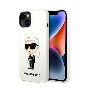 Karl Lagerfeld Silikon NFT Ikonik - Hülle für iPhone 14 Plus (Weiß)