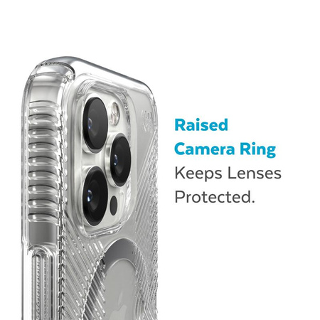 Speck Presidio Perfect-Clear with Grips + MagSafe - iPhone 14 Pro Max Case with MICROBAN Coating (Clear)