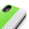 Zizo Retro Series - Etui iPhone Xs / X z kieszenią na karty + podstawka + szkło 9H na ekran (Neon Green/Silver)