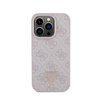 Guess bőr 4G Triangle Strass - iPhone 15 Pro tok (rózsaszín)