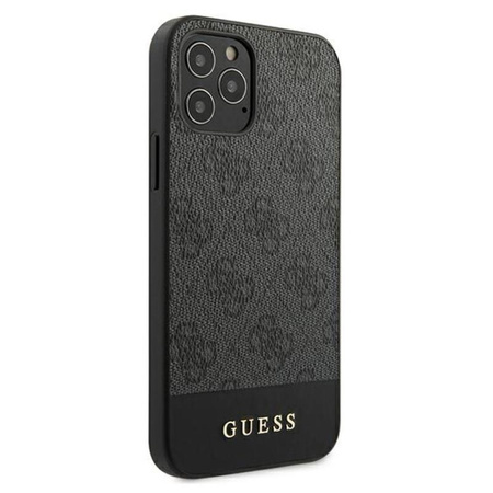 Guess 4G Bottom Stripe Collection - Etui iPhone 12 Pro Max (szary)