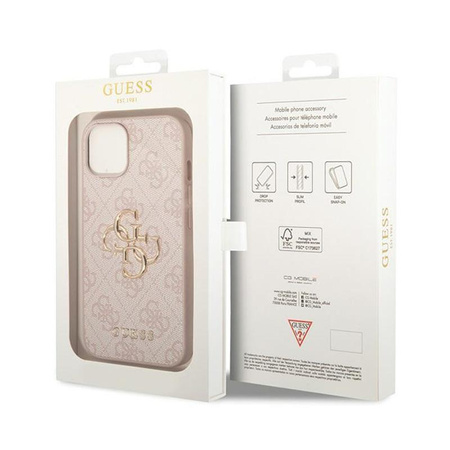 Guess 4G Big Metal Logo - Coque pour iPhone 15 Plus (rose)