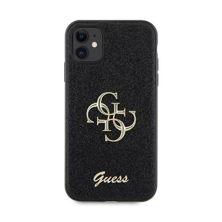 Guess Glitter Script Big 4G - Etui iPhone 11 (czarny)