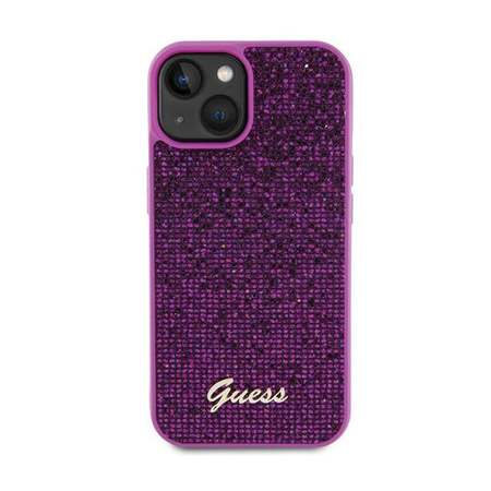 Guess Disco Metal Script - Coque iPhone 15 (fuchsia)