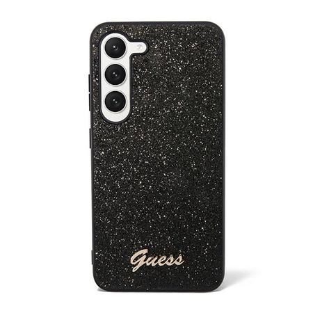 Guess Glitter Flakes Metal Logo Case - Samsung Galaxy S23 Case (black)