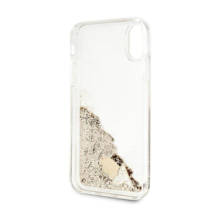 Guess Liquid Glitter Charms - iPhone Xs / X Case (Gold)