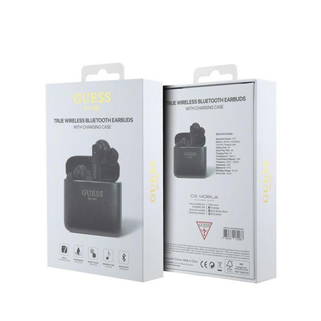 Guess Printed Logo - TWS Bluetooth headphones + charging case (black)