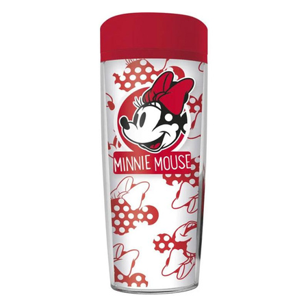 Minnie Mouse - 533 ml-es utazóbögre (fehér/piros)