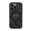 Kožené pouzdro Guess 4G Collection Metal Logo MagSafe - iPhone 15 Pro Max (černé)