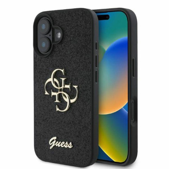 Étui Guess Fixed Glitter Big 4G - iPhone 16 Case (noir)