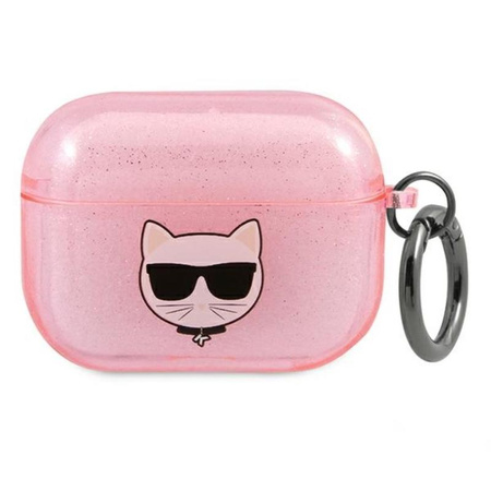 Karl Lagerfeld Choupette Head Glitter - AirPods 3 Hülle (rosa)