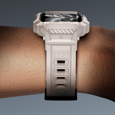 Spigen Rugged Armor Pro V2 – Armband mit Hülle für Apple Watch 10/11 46mm (Dune Beige)