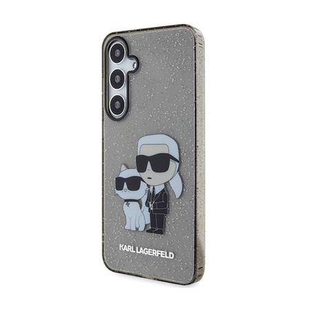 Karl Lagerfeld IML Glitter Karl & Choupette - pouzdro pro Samsung Galaxy S24+ (černé)