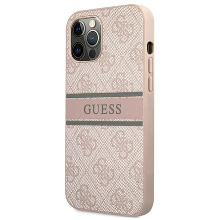 Guess 4G Printed Stripe - pouzdro pro iPhone 12 Pro Max (růžové)