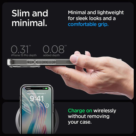 Spigen Ultra Hybrid - Gehäuse für iPhone 15 Pro (Transparent)