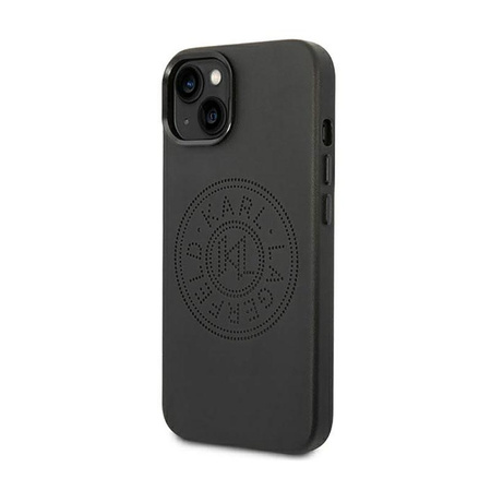 Karl Lagerfeld Leather Perforated Logo Case - Étui pour iPhone 14 Plus (noir)