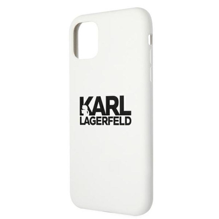 Karl Lagerfeld Silicone Stack Logo - pouzdro pro iPhone 11 (bílé)