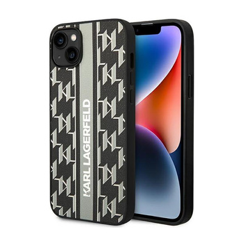 Karl Lagerfeld Monogram Stripe - iPhone 14 tok (szürke)