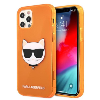 Karl Lagerfeld Choupette Head - iPhone 12 / iPhone 12 Pro Tasche (fluo orange)