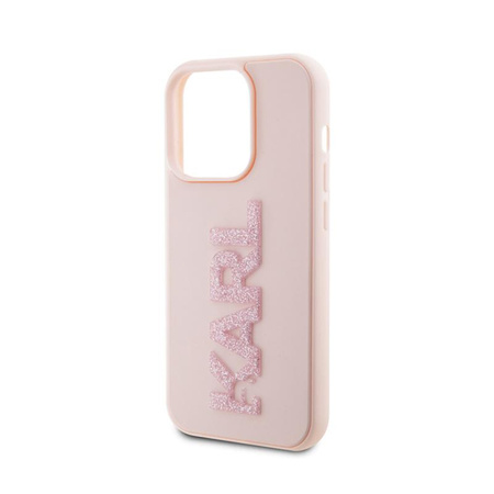 Karl Lagerfeld 3D Rubber Glitter Logo - iPhone 15 Pro Case (pink)