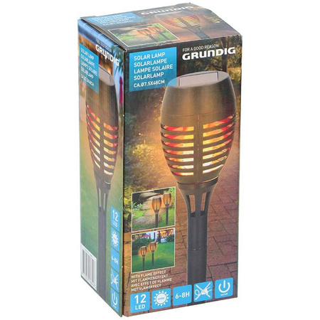 Grundig - lampe solaire avec effet flamme de bougie grand 48 cm