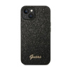 Guess Glitter Flakes Metal Logo Case - pouzdro pro iPhone 14 Plus (černé)