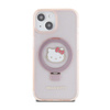 Hello Kitty Ring Stand Glitter Electrop Logo MagSafe - iPhone 15 / 14 / 13 case (pink)