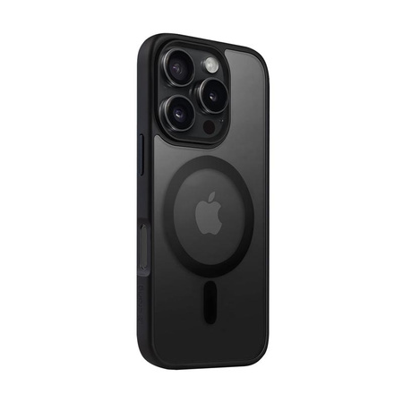 Crong Hybrid Frost MAG tok – MagSafe-fel rögzíthető iPhone 16 Pro Maxhoz (fekete)