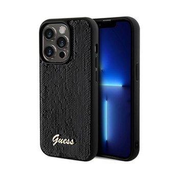 Guess Sequin Script Metal - iPhone 14 Pro Case (black)