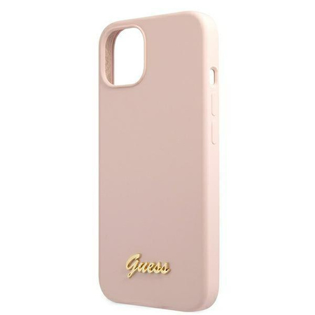 Étui Guess Silicone Script MagSafe - iPhone 13 (rose)