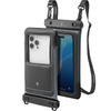 Spigen A611P Universal Waterproof Float Case 2-Pack - Waterproof Case for Smartphones up to 6.9" (Matte Black)