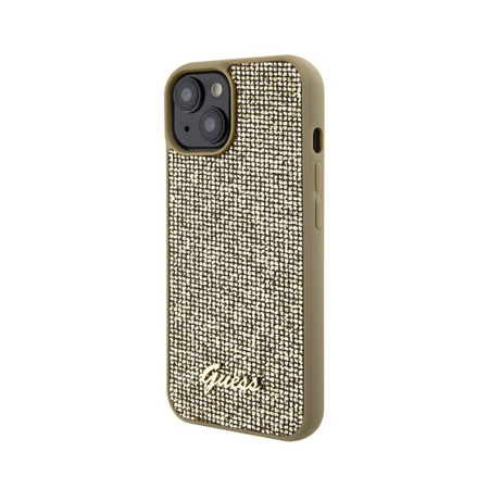 Guess Disco Metal Script - pouzdro pro iPhone 15 (zlaté)