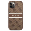 Guess 4G Printed Stripe Case iPhone 12 / iPhone 12 Pro (marron)