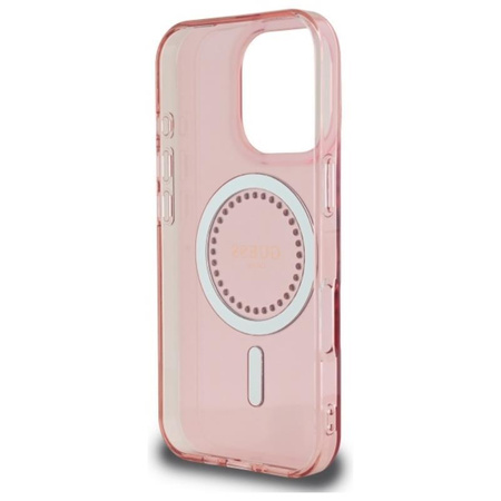 Pouzdro Guess IML Rhinestones MagSafe - iPhone 16 Pro Max (růžové)