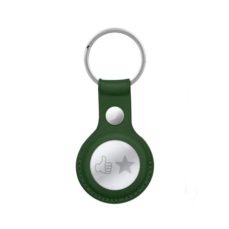 Crong Leather Case with Key Ring - Porte-clés en cuir pour Apple AirTag (vert)