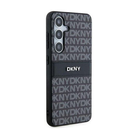 DKNY Leather Mono Stripe & Metal Logo - pouzdro pro Samsung Galaxy S24+ (černé)