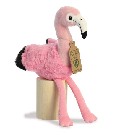 Eco Nation – Plush Toy / Cuddly Sitting Flamingo 27 cm Eco-Friendly