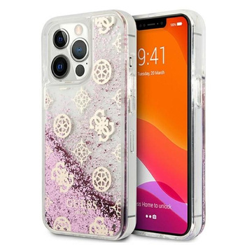 Guess Peony Liquid Glitter - iPhone 13 Pro Tasche (rosa)